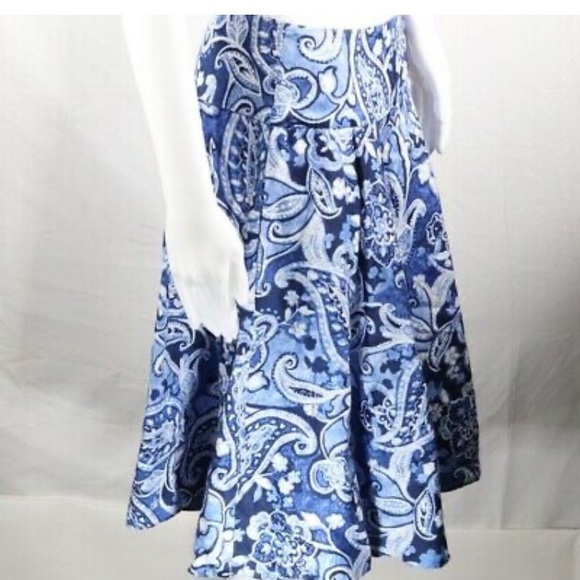 Lauren Ralph Lauren Blue Paisley Skirt - Picture 3 of 7